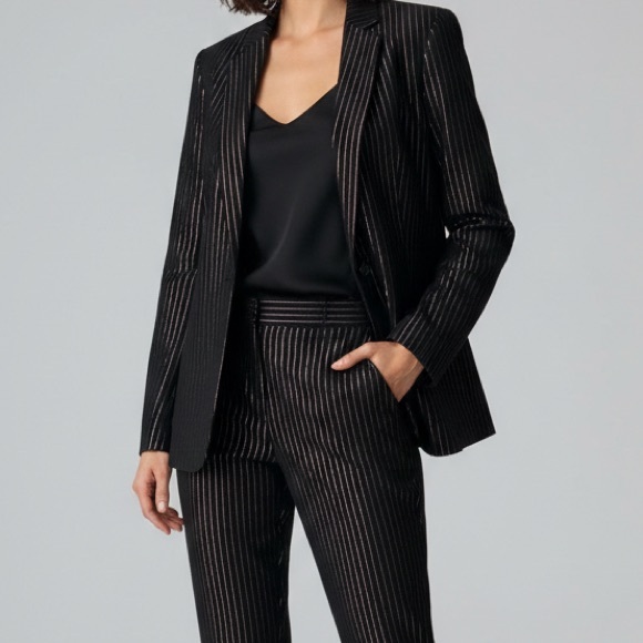 Scotch & Soda Jackets & Blazers - Scotch‎ & Soda Black and Gold Pinstripe Blazer